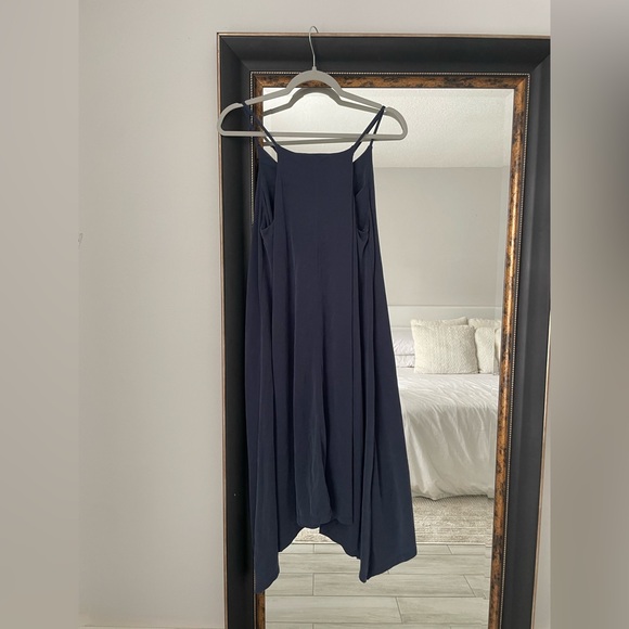 Joie Grayish Blue Sleeveless Asymmetrical V-Neck Midi Dress - Small - Picture 4 of 5